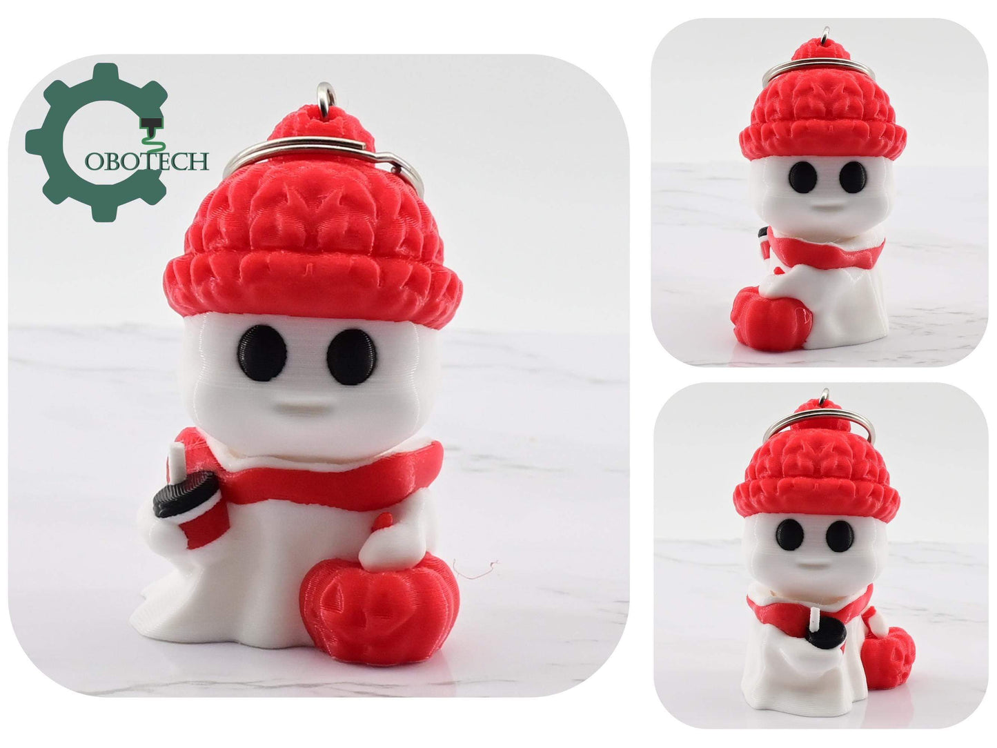 Digital Downloads Cobotech Cute Twisty Ghost Ornament - Christmas Ornaments - Christmas Decor - Christmas Gifts - Cute Ghost Christmas Ornaments and Gifts