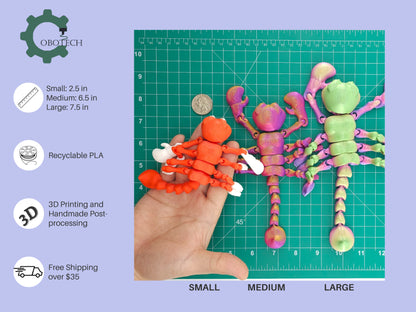 3D Print Articulated Scorpion Toy by Cobotech, Articulated Toys, Desk Decor, Cool Gift