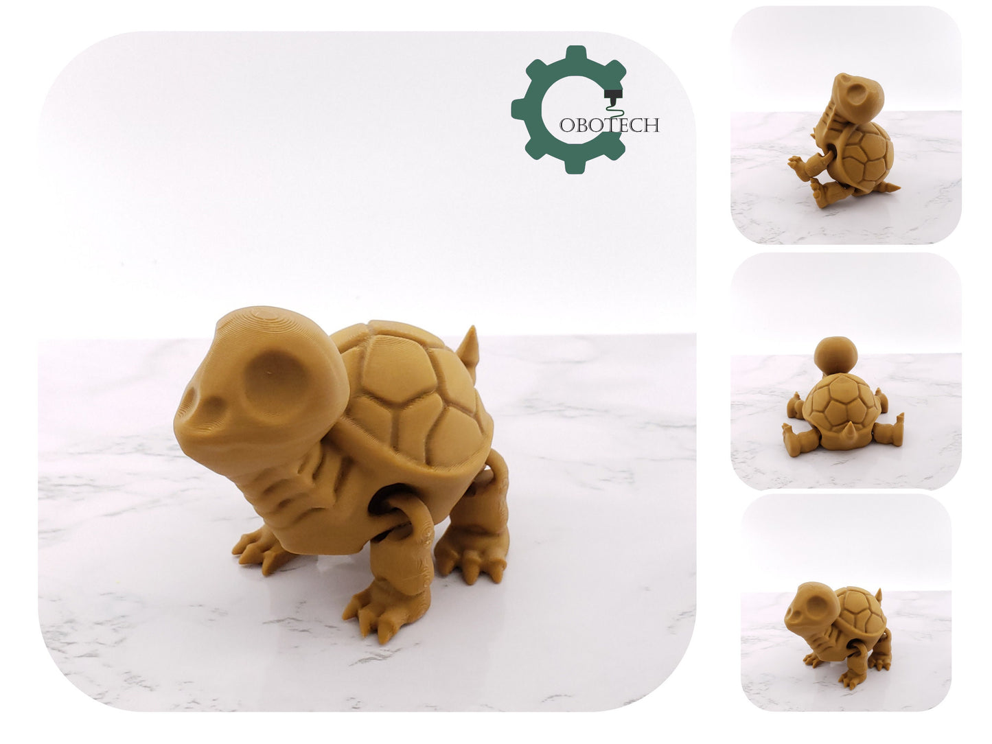 Cobotech 3D Print Articulated Turtle Skeleton, Unique Home Decor, Desk Decorations, Stress Toy, Cool Gift