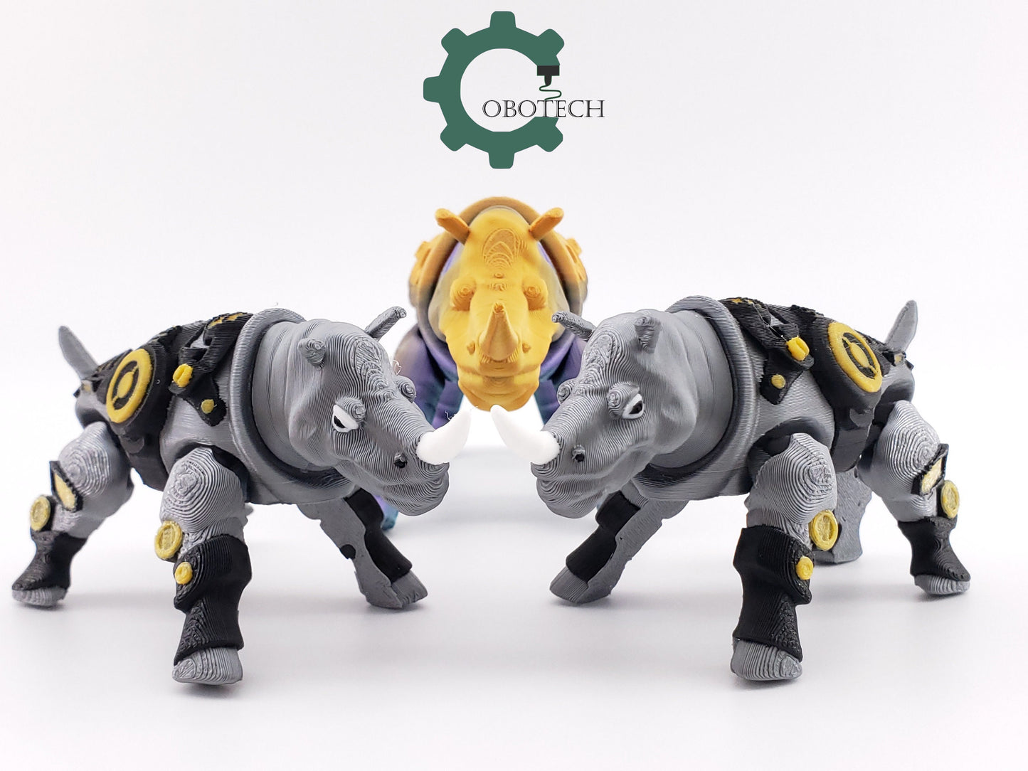 3D Print Articulated RhinoGuard by Cobotech, Articulated Rhino, Articulated Toys, Desk Decor, Cool Gift