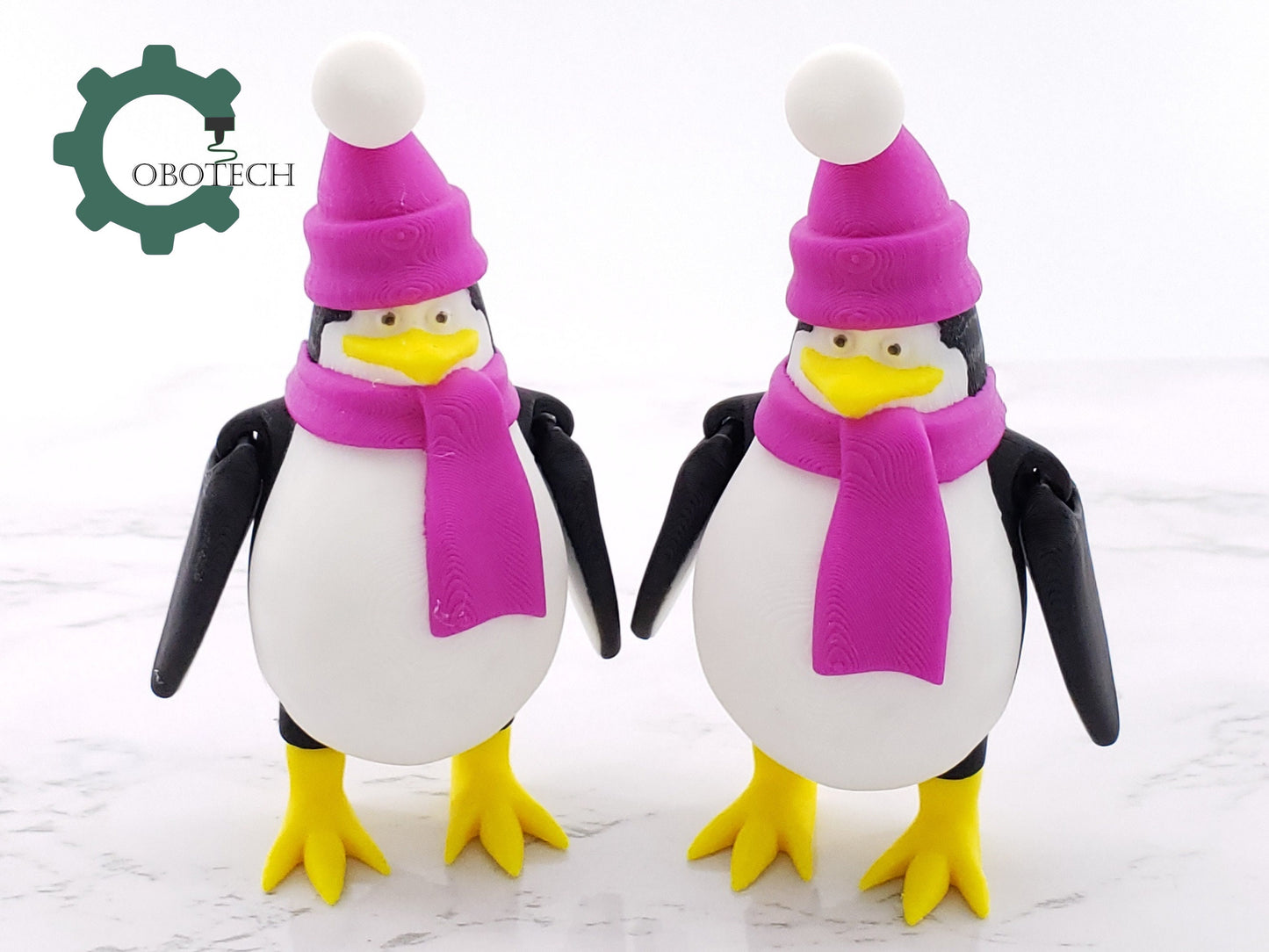 Cobotech 3D Printed Articulated Penguin, Penguin Figure, Home/Desk Décor, Unique Gift, 3D Printed Fidget Toys