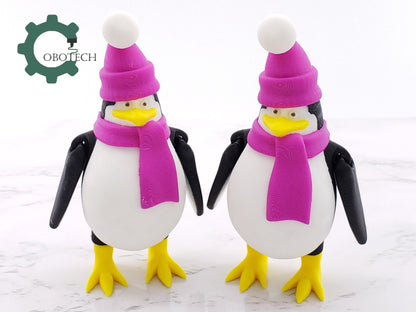 Cobotech 3D Printed Articulated Penguin, Penguin Figure, Home/Desk Décor, Unique Gift, 3D Printed Fidget Toys