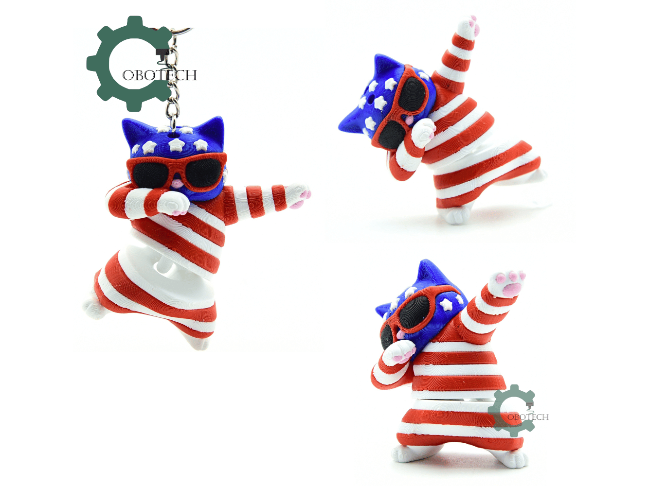 Cobotech-Patriotic Dabbing Cat for July 4th Articulated Keychain_02.png