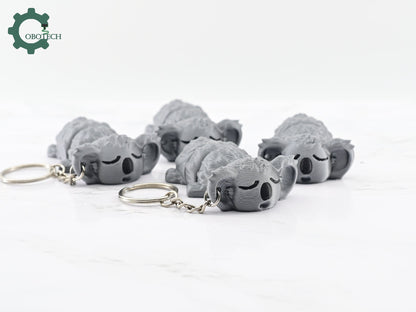 Digital Downloads Cute Articulated Koala Keychain by Cobotech - Cobotech backpack keychain - unique adorable keychain gifts