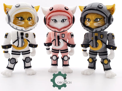 3D Print Articulated Cat Astronaut by Cobotech, Articulated Catronaut , Fidget Toy, Home Decoration, Unique Gift