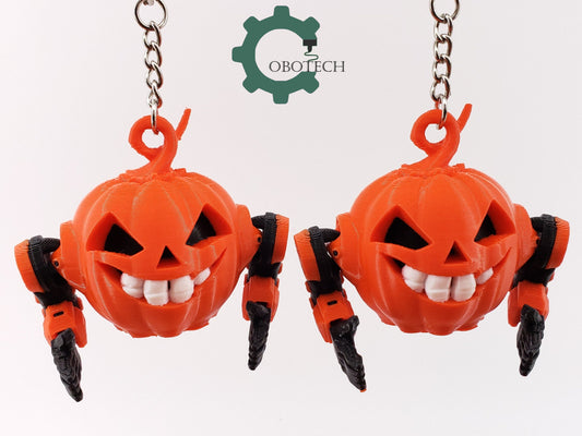 Digital Downloads Halloween Pumpkin Robot Keychain