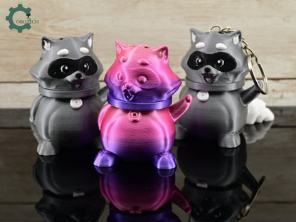 Digital Downloads Cobotech Articulated Raccoon Storage Keychain by Cobotech