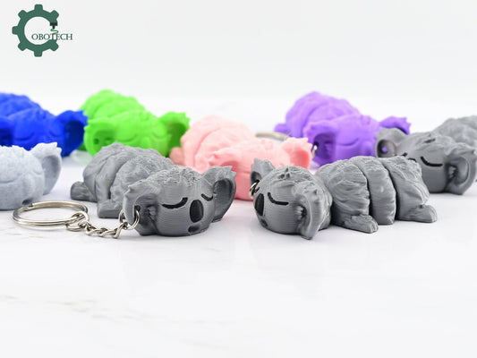 Digital Downloads Cute Articulated Koala Keychain by Cobotech - Cobotech backpack keychain - unique adorable keychain gifts