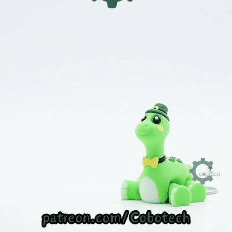 Cobotech-St Patricks Cute Dinosaur Articulated Keychain_10.gif