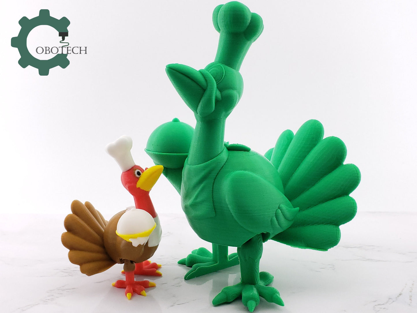 3D Printed Articulated Turkey Chef, Articulated Turkey, Articulated Toy, Handmade Home Decorations, Thanksgiving Décor, Cool Gift Idea