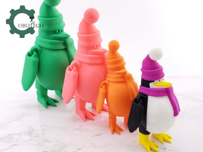 Cobotech 3D Printed Articulated Penguin, Penguin Figure, Home/Desk Décor, Unique Gift, 3D Printed Fidget Toys