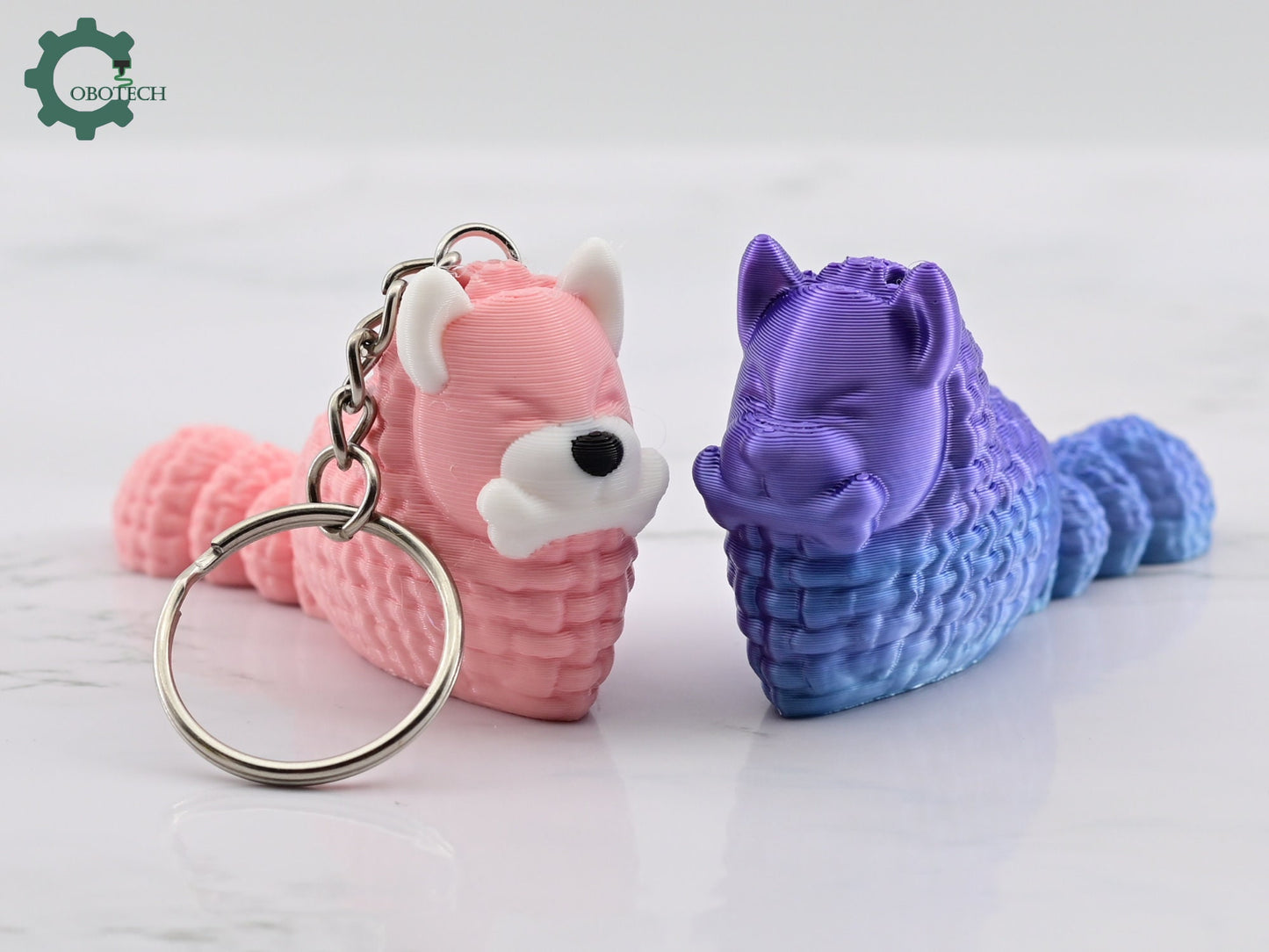 3D Printed Crochet Heart Dog Keychain - Unique Gifts for Dog Lovers - Cute Keychain Charm - Unique Adorable Keychain Gift