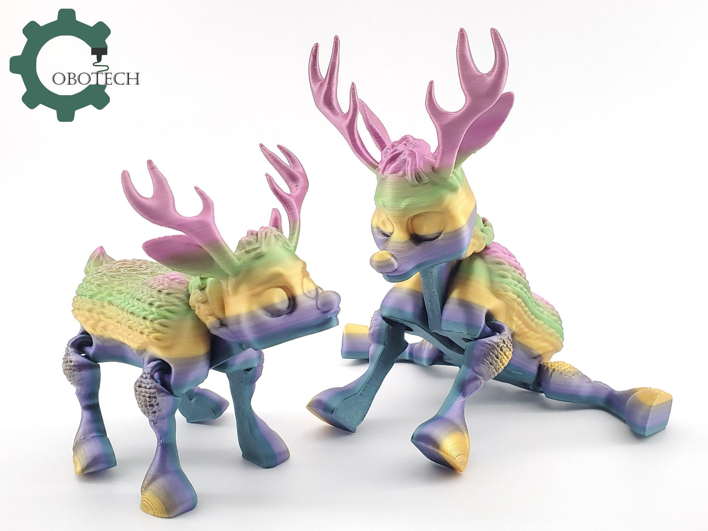 3D Print Articulated Reindeer by Cobotech, Articulated Toys, Desk Decor, Unique Holiday Gift